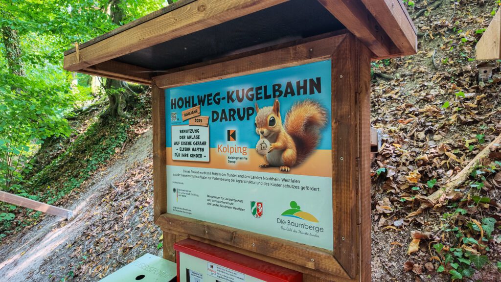 The Hohlweg Kugelbahn is a wooden marble run, located on the St James' Way Route between Nottuln and Coesfeld.