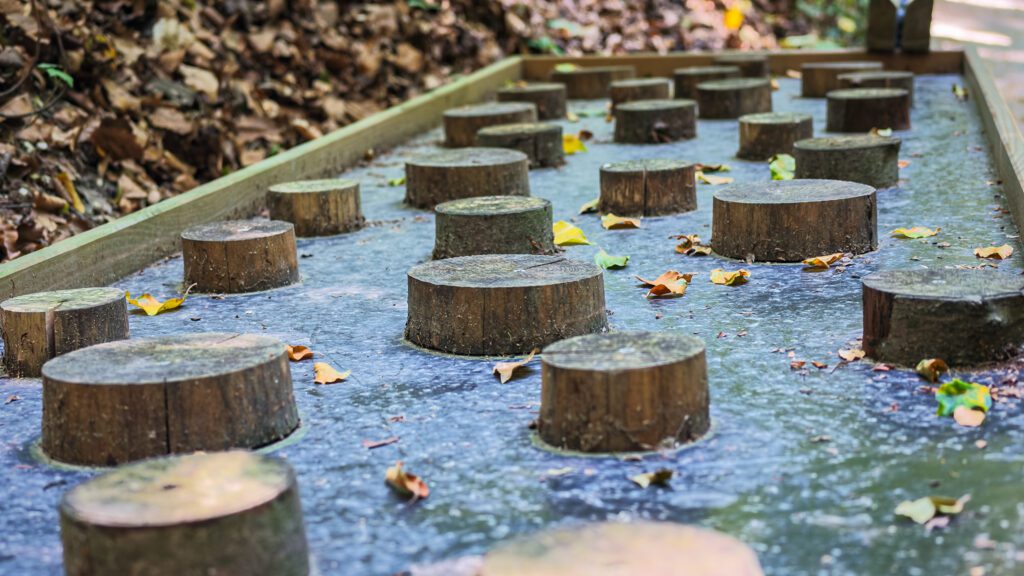 The track of the Wooden Marble Run in Darup is approximately 100 metres long.
